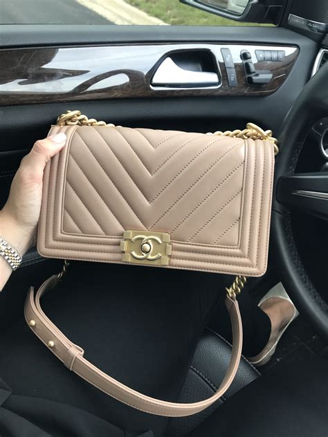 chanel boy bag dark beige|Chanel boy bag inside.